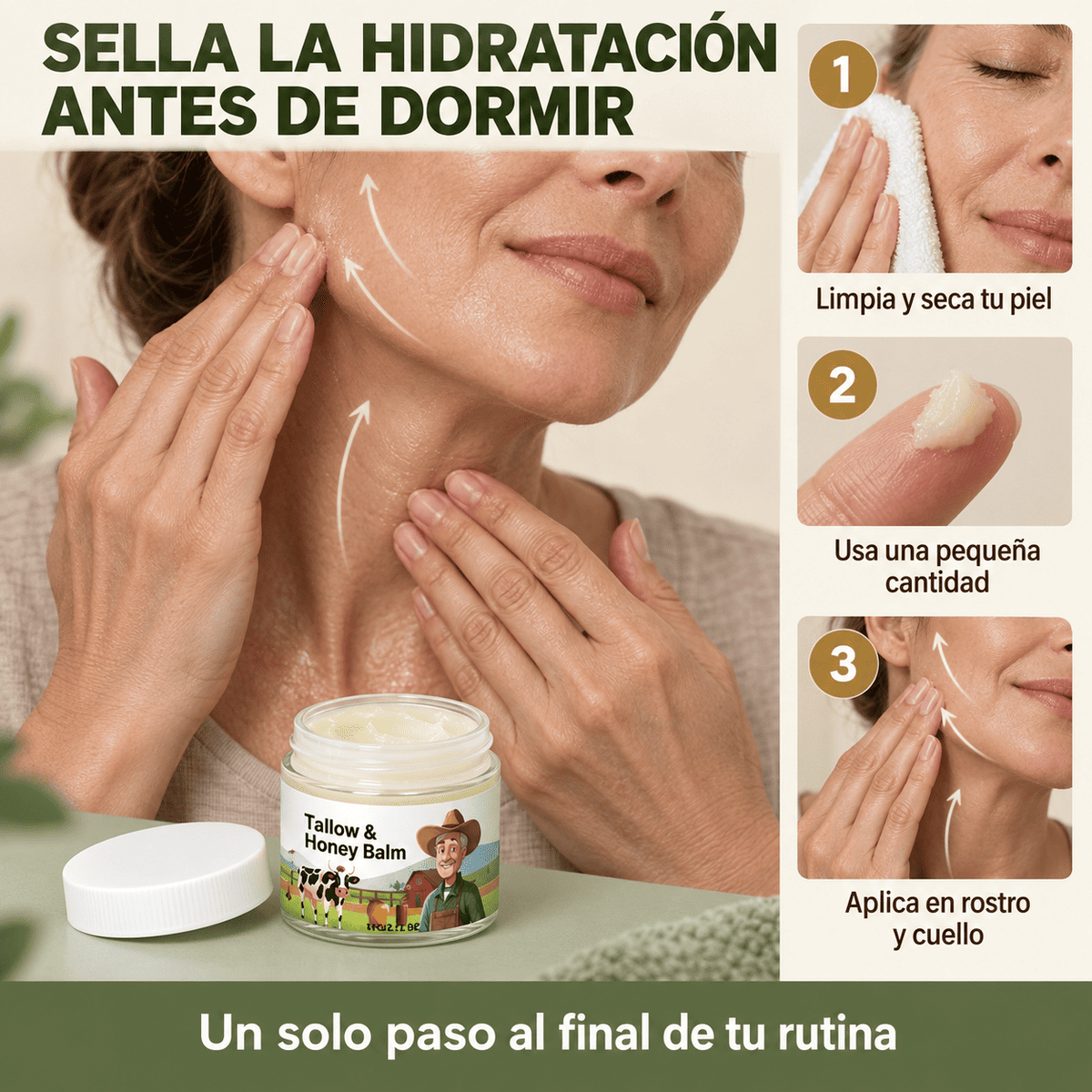 30% off de Bálsamo facial de sebo y miel – Hidratante, nutritivo y suavizante.