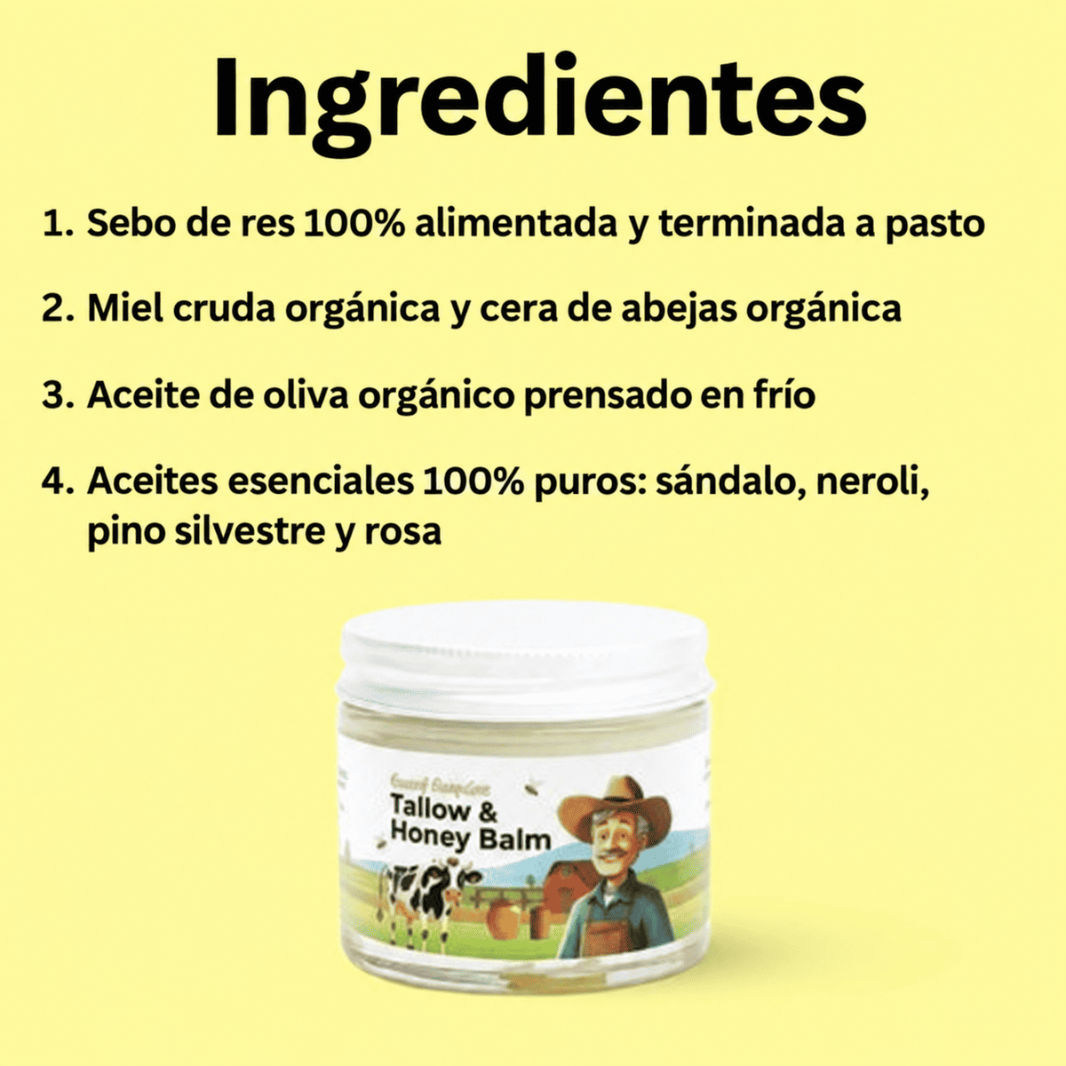 30% off de Bálsamo facial de sebo y miel – Hidratante, nutritivo y suavizante.