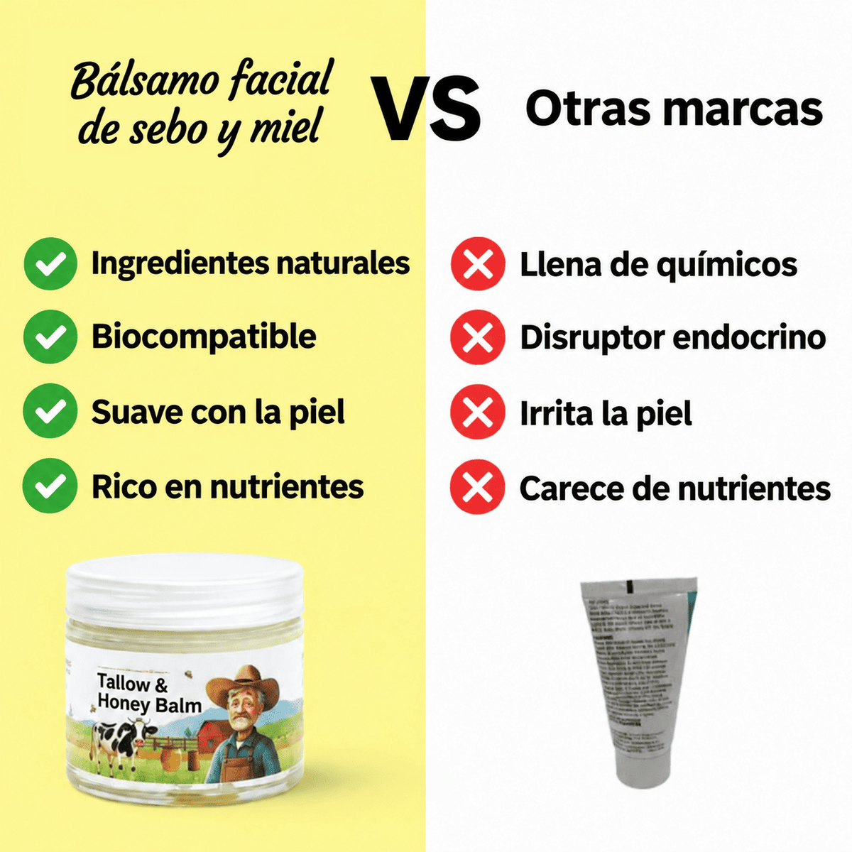 30% off de Bálsamo facial de sebo y miel – Hidratante, nutritivo y suavizante.
